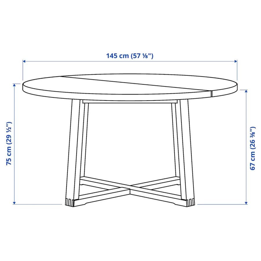 Стол и 4 стула - MÖRBYLÅNGA / KARLPETTER IKEA/ МЕРБИЛОНГА/КАРЛПЕТТР ИКЕА, 140 см, серый/коричневый (изображение №3)