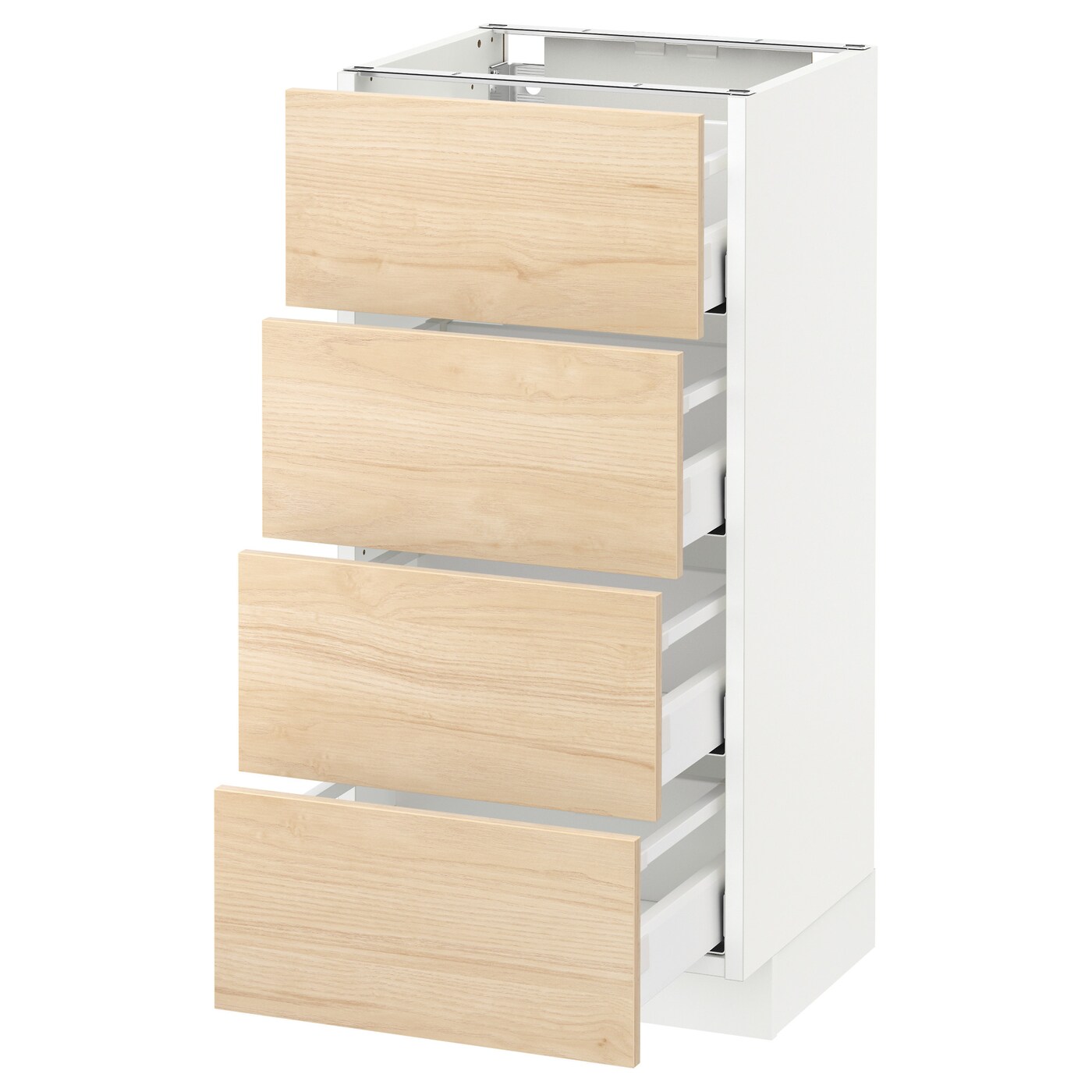 Напольный кухонный шкаф  - IKEA METOD MAXIMERA, 88x39,2x40см, белый/светло-коричневый, МЕТОД МАКСИМЕРА ИКЕА