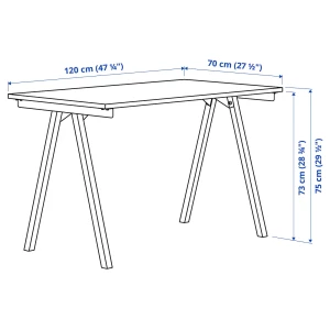 Второе фото. Письменный стол - IKEA TROTTEN /ТРОТТЕН ИКЕА, 120х75 см, бежевый