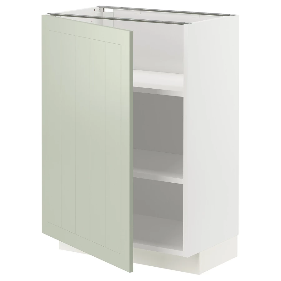 Напольный шкаф - METOD IKEA/ МЕТОД ИКЕА,  88х60 см, белый/зеленый (изображение №1)