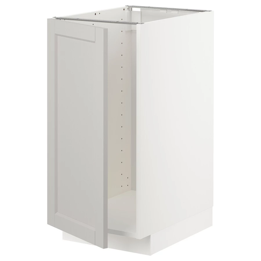 Напольный кухонный шкаф  - IKEA METOD, 88x62x40см, белый/светло-серый, МЕТОД ИКЕА (изображение №1)