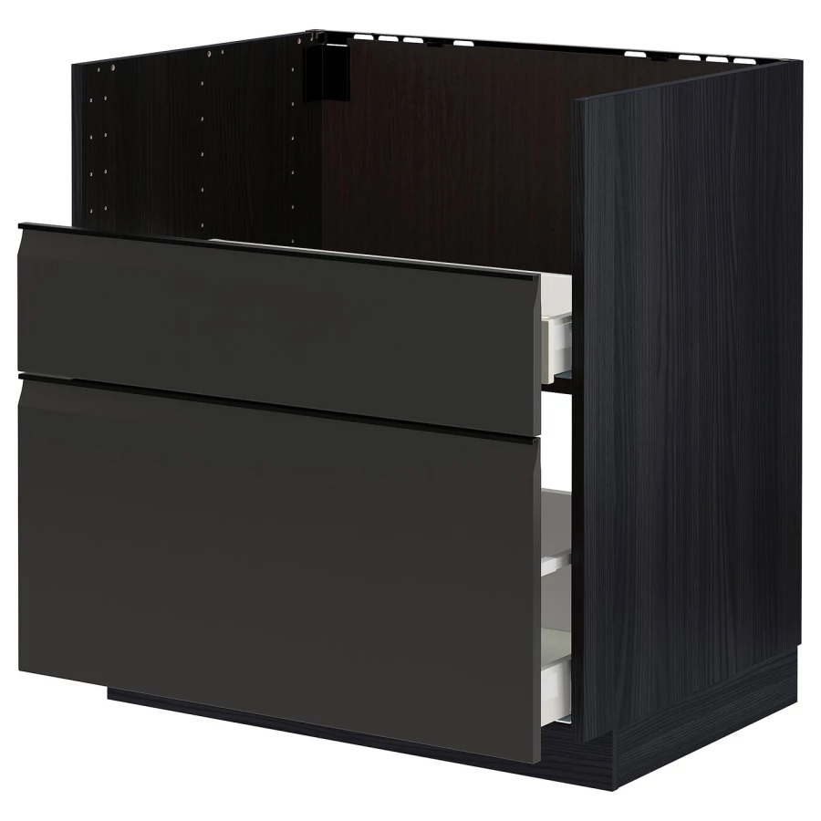 Шкаф под раковину/3 шт/2 шт - METOD / MAXIMERA IKEA/ МЕТОД/МАКСИМЕРА ИКЕА, 88х80 см, черный (изображение №1)