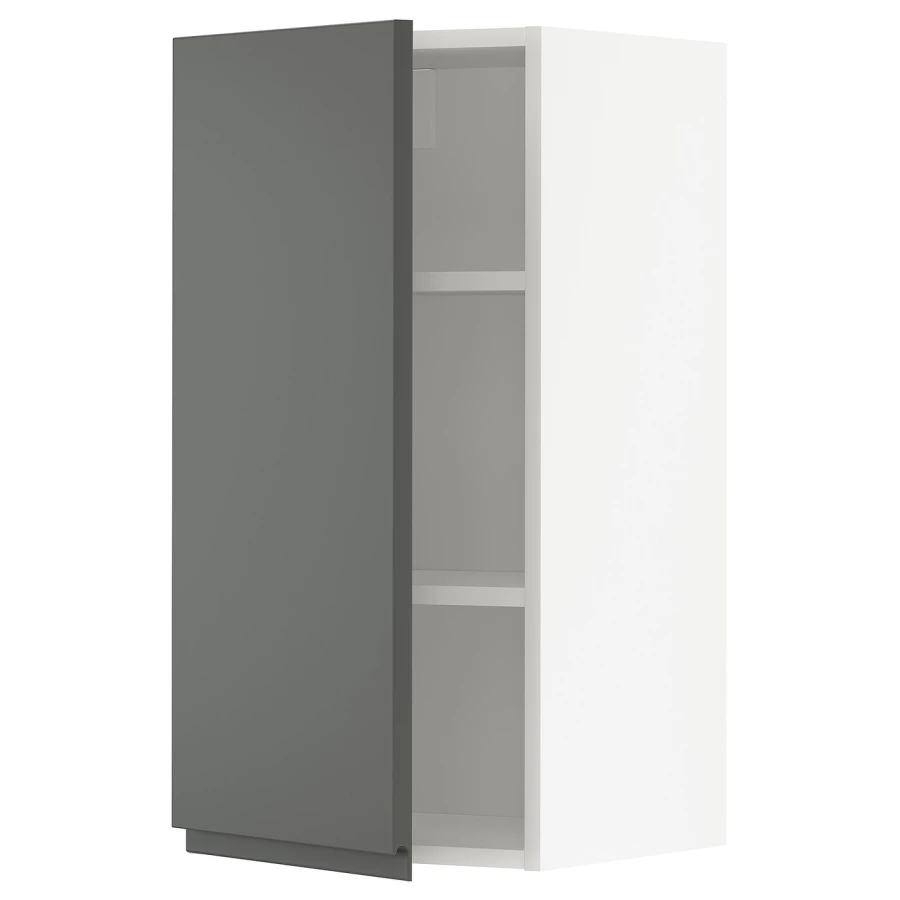 Навесной шкаф с полкой - METOD IKEA/ МЕТОД ИКЕА, 80х40 см, белый/темно-серый (изображение №1)