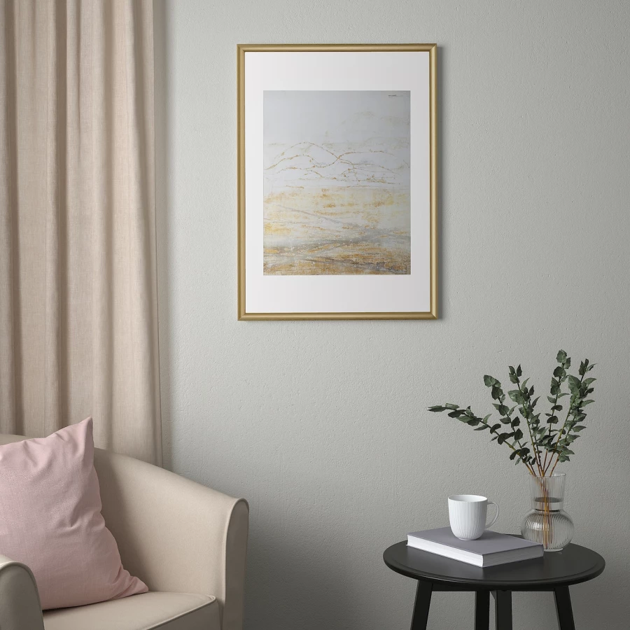 Рамка - IKEA SILVERHÖJDEN/SILVERHOJDEN, 50х70 см, золотой цвет, СИЛВЕРХОЙДЕН ИКЕА (изображение №4)