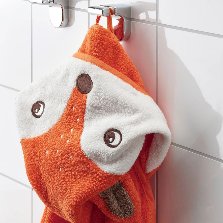 Банное полотенце - IKEA BRUMMIG, 140х70 см, оранжевый, БРУММИГ ИКЕА (изображение №3)