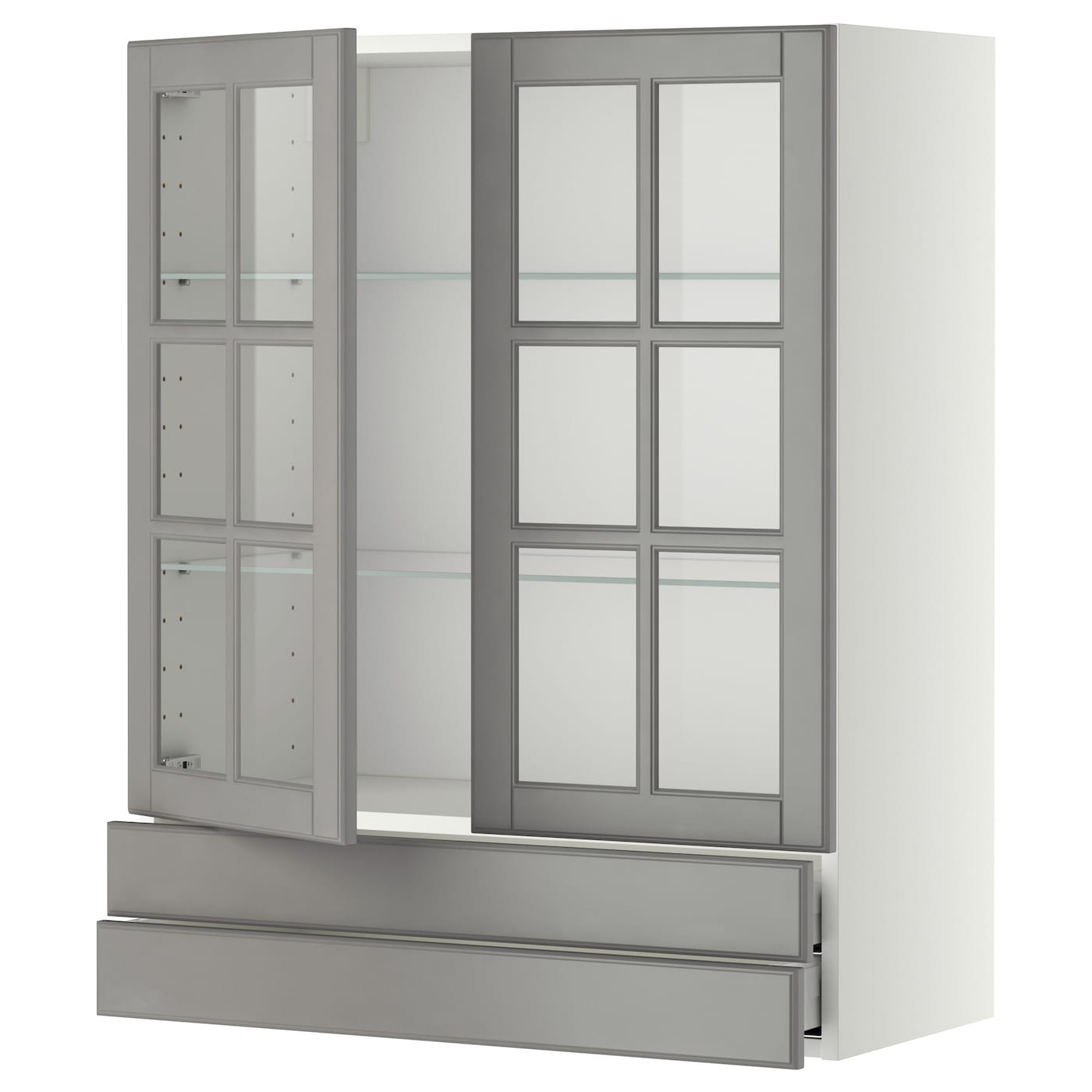 Шкаф - METOD / MAXIMERA IKEA/  МЕТОД/МАКСИМЕРА ИКЕА, 100х80 см, белый/серый