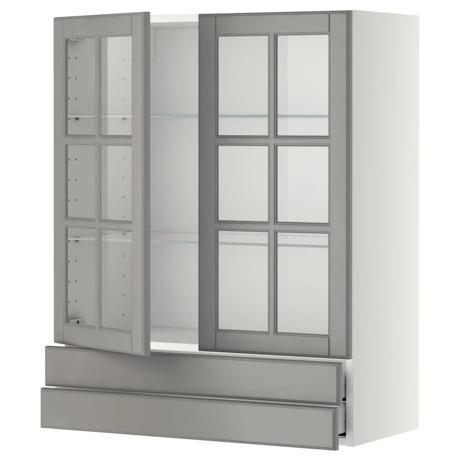 Шкаф - METOD / MAXIMERA IKEA/  МЕТОД/МАКСИМЕРА ИКЕА, 100х80 см, белый/серый (изображение №1)