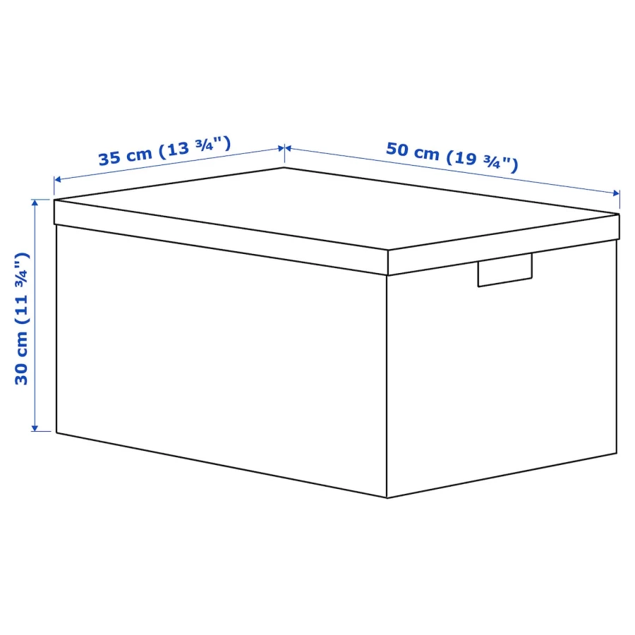 Коробка с крышкой - TJENA IKEA/ ТЬЕНА ИКЕА, 50х35х30 см,  белый (изображение №8)