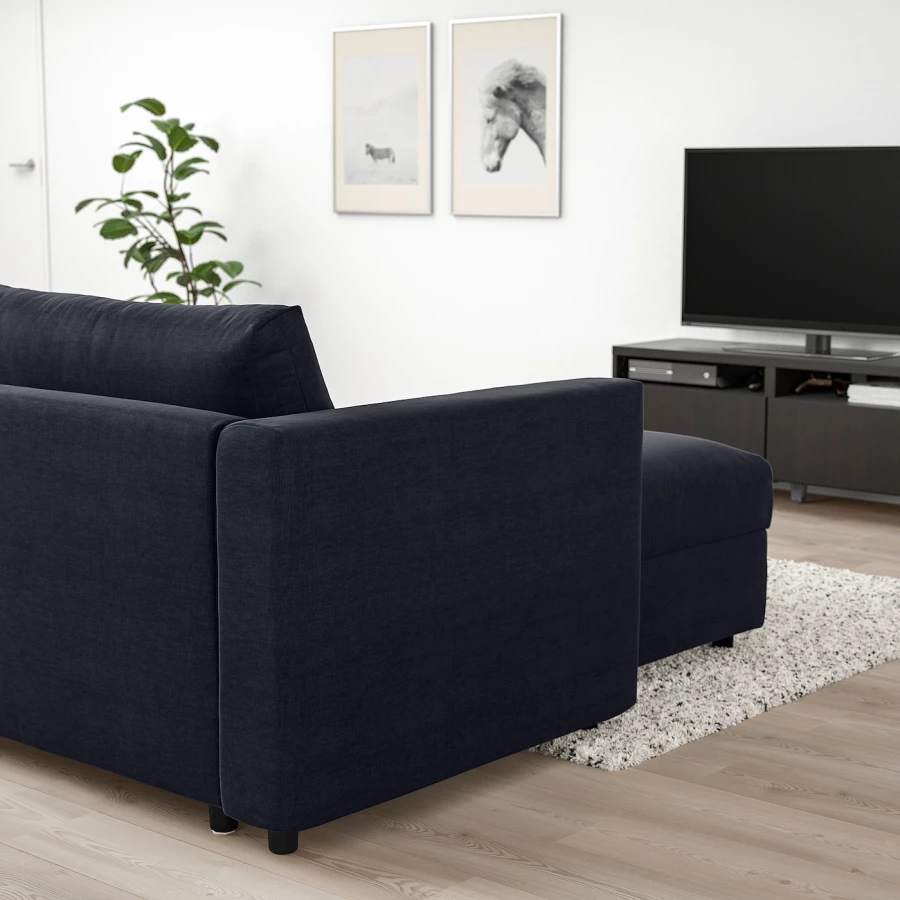 Кресло-кровать - IKEA VIMLE, 111х164х83 см, черный, ВИМЛЕ ИКЕА (изображение №9)