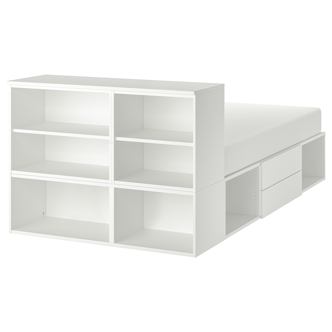 Каркас кровати с 2 ящиками - IKEA PLATSA, 200х140 см, белый, ПЛАТСА ИКЕА