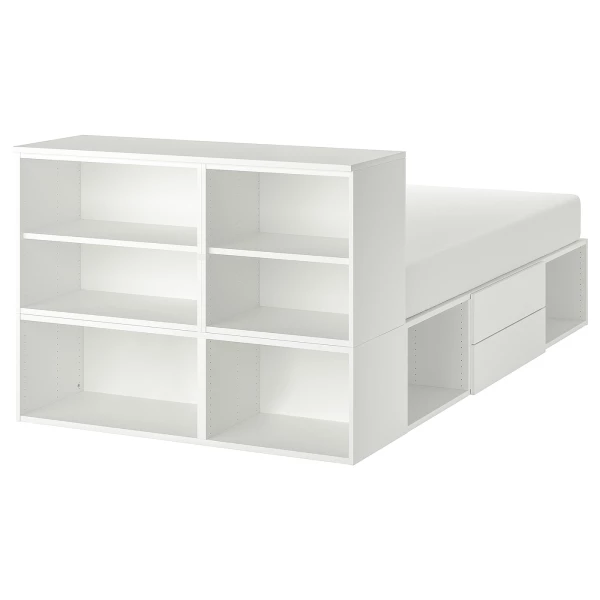 Каркас кровати с 2 ящиками - IKEA PLATSA, 200х140 см, белый, ПЛАТСА ИКЕА