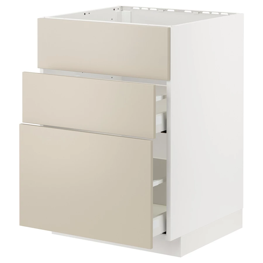 Напольный шкаф - IKEA METOD MAXIMERA, 62x80x60см, белый/бежевый, МЕТОД МАКСИМЕРА ИКЕА (изображение №1)