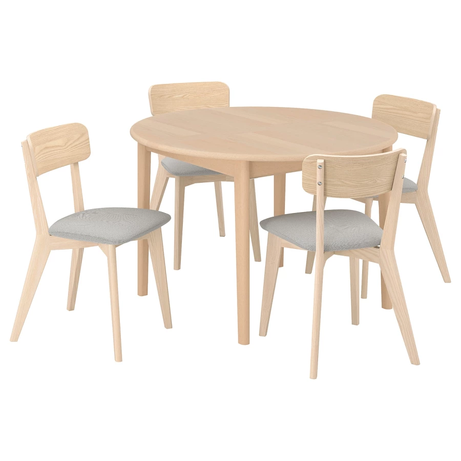 Стол и 4 стула - SKANSNÄS / LISABO/SKANSNАS IKEA/ СКАНСНАС/  ЛИСАБО ИКЕА, 170х75 см,  под беленый дуб (изображение №1)