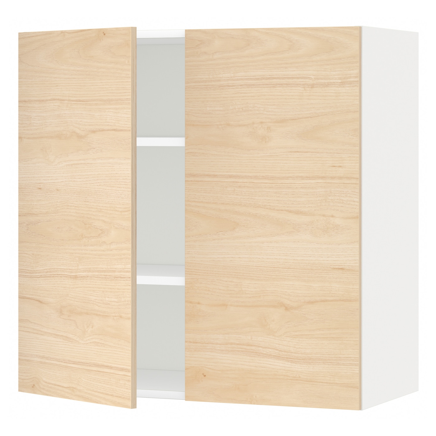 Навесной шкаф с полкой - METOD IKEA/ МЕТОД ИКЕА, 80х80 см, белый/под беленый дуб