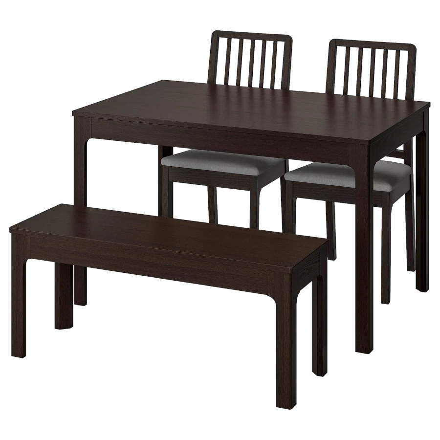 Стол и 2 скамейки - EKEDALEN / EKEDALEN IKEA/ ЭКЕДАЛЕН ИКЕА, 180/120 см, коричневый (изображение №1)
