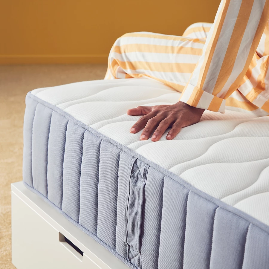 Каркас кровати с ящиком для хранения и матрасом - IKEA NORDLI, 200х140 см, матрас жесткий, белый, НОРДЛИ ИКЕА (изображение №13)