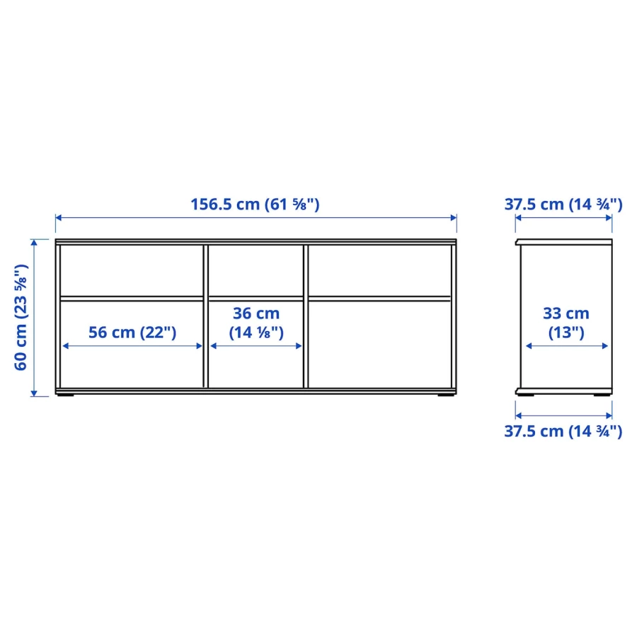 Тумба под ТВ - IKEA SKRUVBY/СКРУВБИ ИКЕА, 37,5х60х156 см, черный (изображение №6)