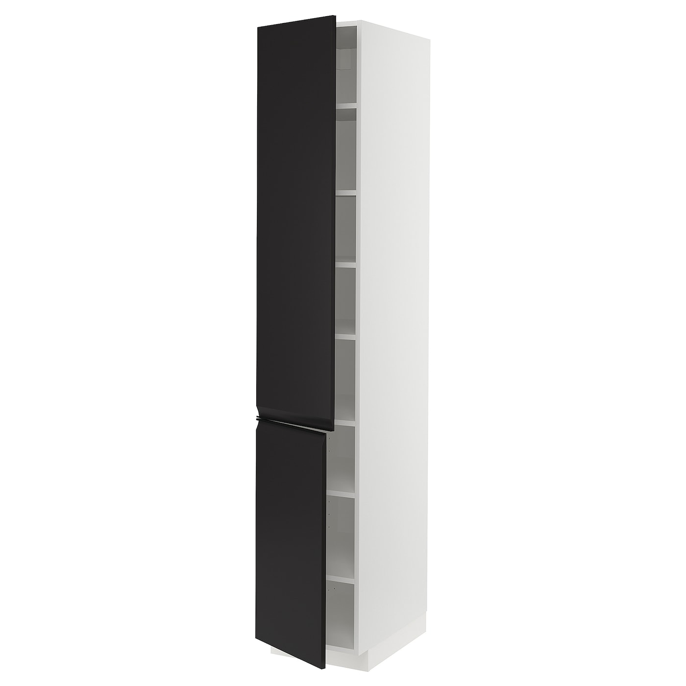 Высокий шкаф - IKEA METOD/МЕТОД ИКЕА, 220х60х40 см, белый/черный
