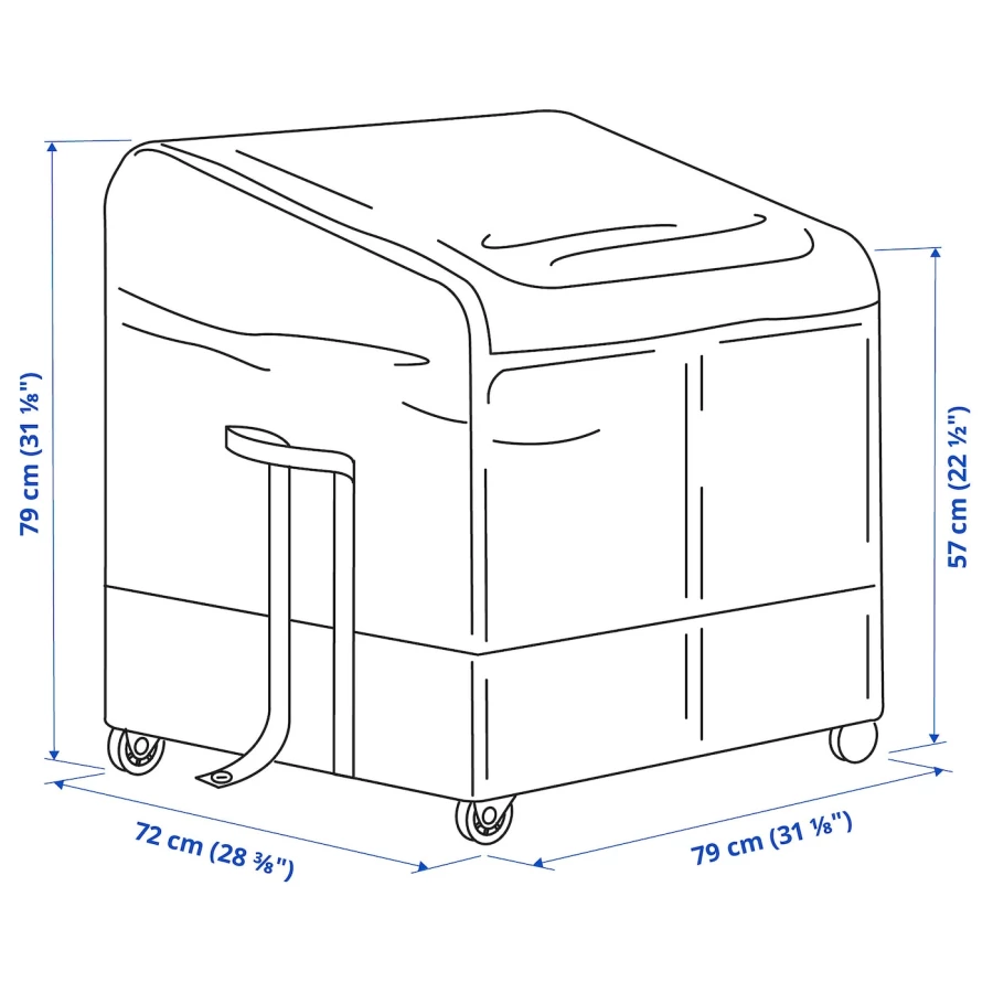 Ящик для хранения - IKEA VÄTTERSÖ/VATTERSO/ВЕТТЕРСО  ИКЕА, 79х72х78 см, темно-серый (изображение №7)