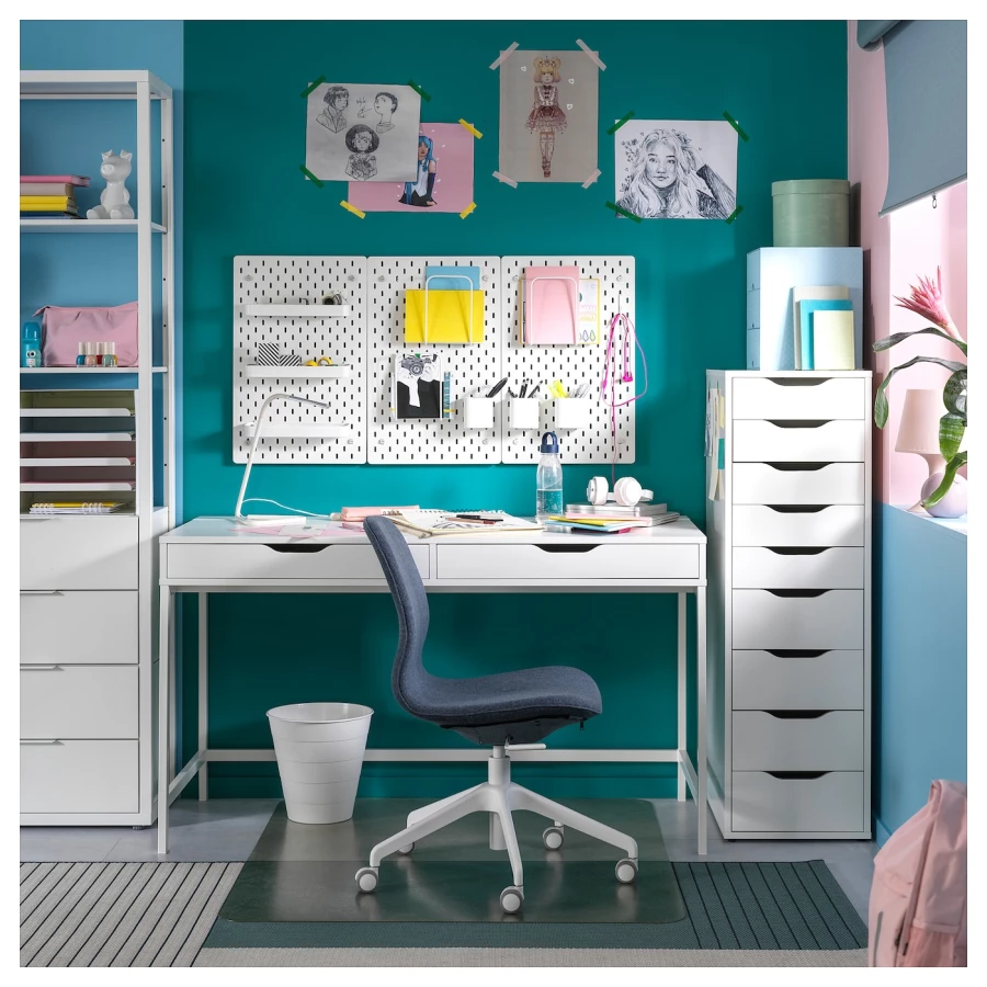 Письменный стол с ящиками - IKEA ALEX, 132x58 см, белый, АЛЕКС ИКЕА (изображение №3)