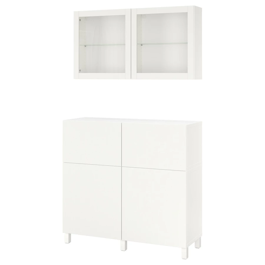 Комбинация для хранения - IKEA BESTÅ/BESTA/ БЕСТА /БЕСТО ИКЕА, 120x42x213 см, белый, (изображение №1)