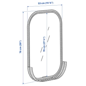 Второе фото. Зеркало настенное - IKЕА SOMMARBO/СОММАРБО ИКЕА, 53х76 см, светло-коричневый