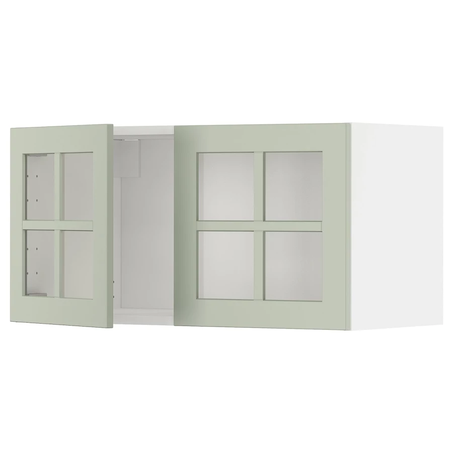Навесной шкаф - METOD  IKEA/  МЕТОД ИКЕА, 40х80 см, белый/зеленый (изображение №1)