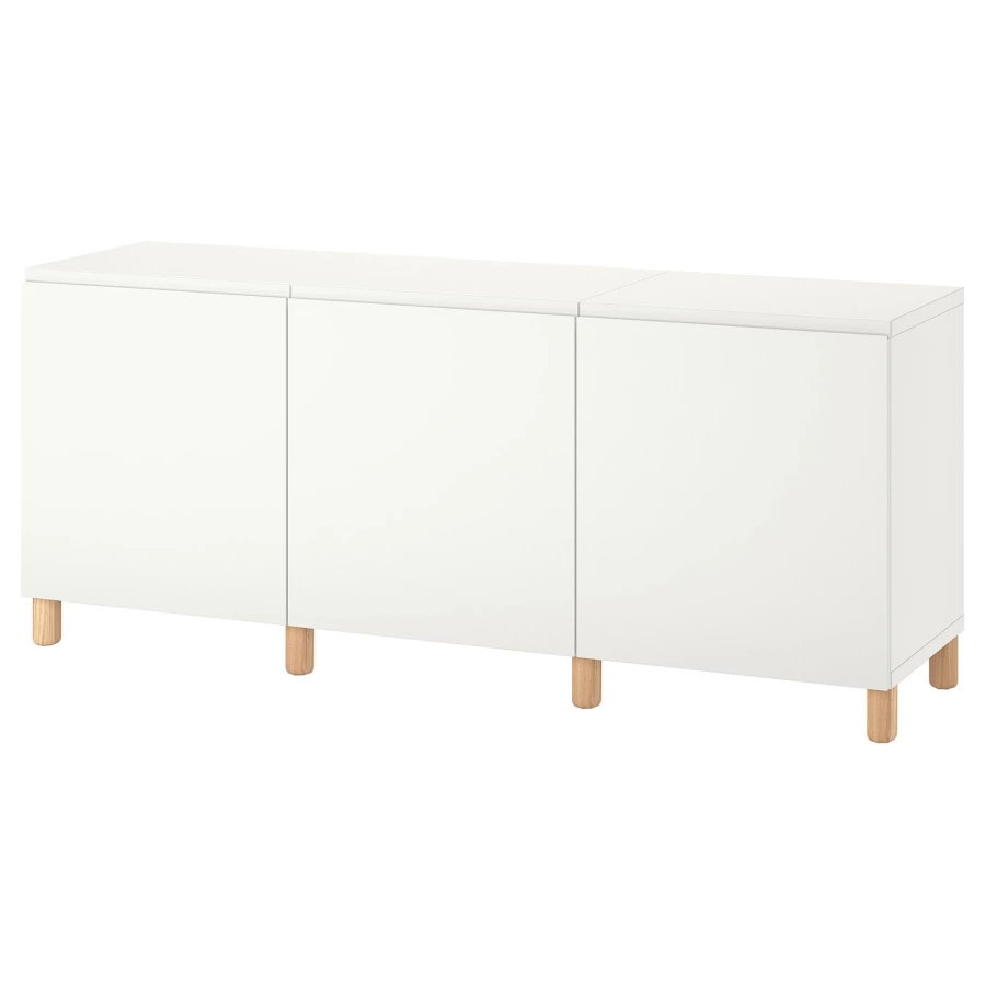Комбинация для хранения - BESTÅ/ BESTА IKEA/ БЕСТА/БЕСТО ИКЕА, 74х180 см, белый (изображение №1)