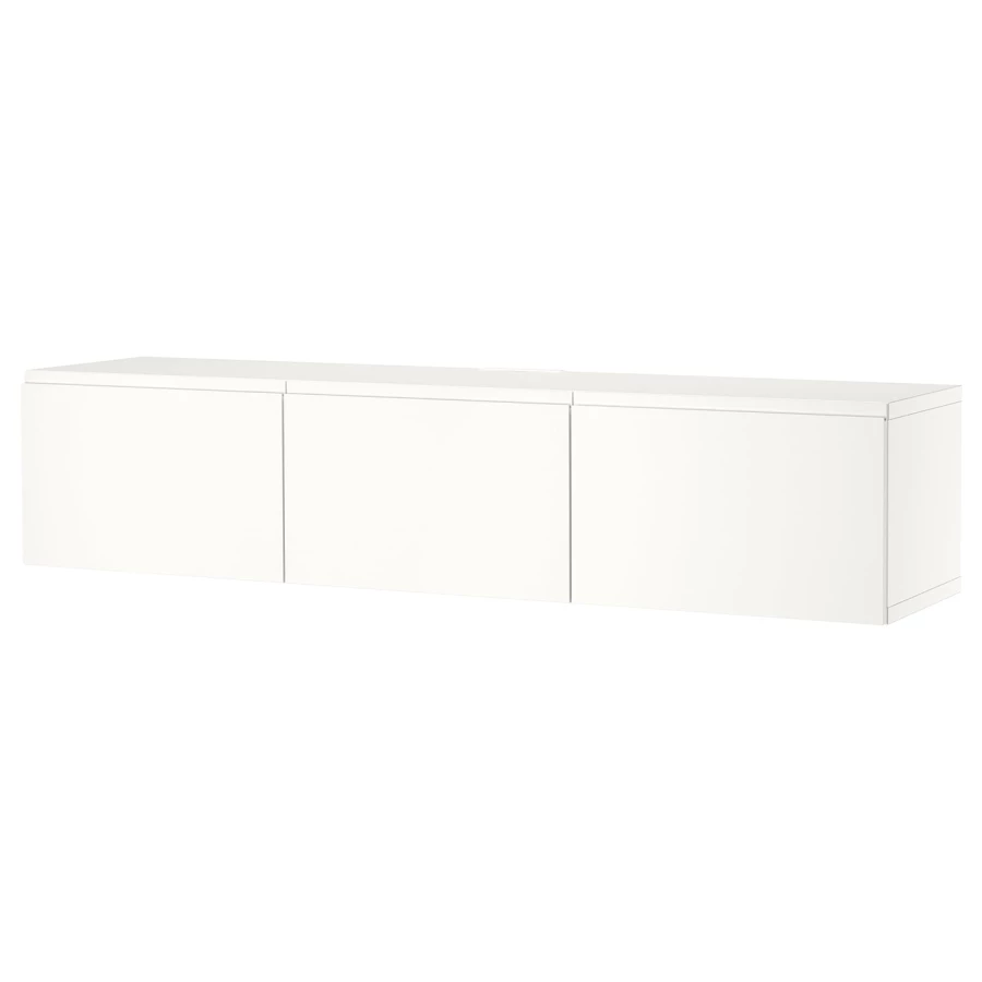 Тумба под ТВ с дверцами - IKEA BESTÅ/BESTA/БЕСТО ИКЕА, 42х38х180 см, белый (изображение №1)