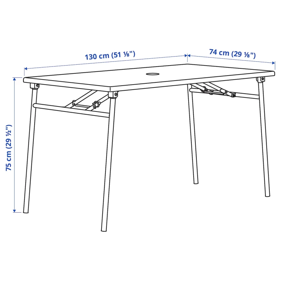 Складной комплект из стула и стола - TORPARÖ/TORPARО IKEA/ ТОРПАРЕ ИКЕА, 130 см, белый (изображение №6)