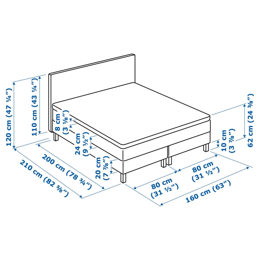 DUNVIK Континентальная кровать ИКЕА (изображение №11)