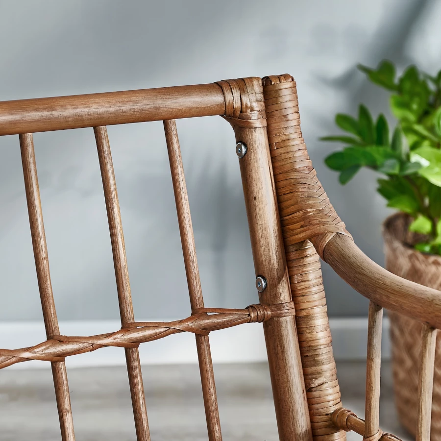Кресло садовое - IKEA HOLMSTA, 73х62 см, коричневый, ХОЛЬМСТА ИКЕА (изображение №2)