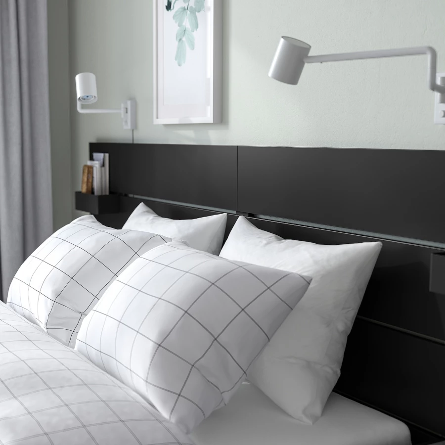 Каркас кровати с ящиком для хранения - IKEA NORDLI, 200х160 см, черный, НОРДЛИ ИКЕА (изображение №5)