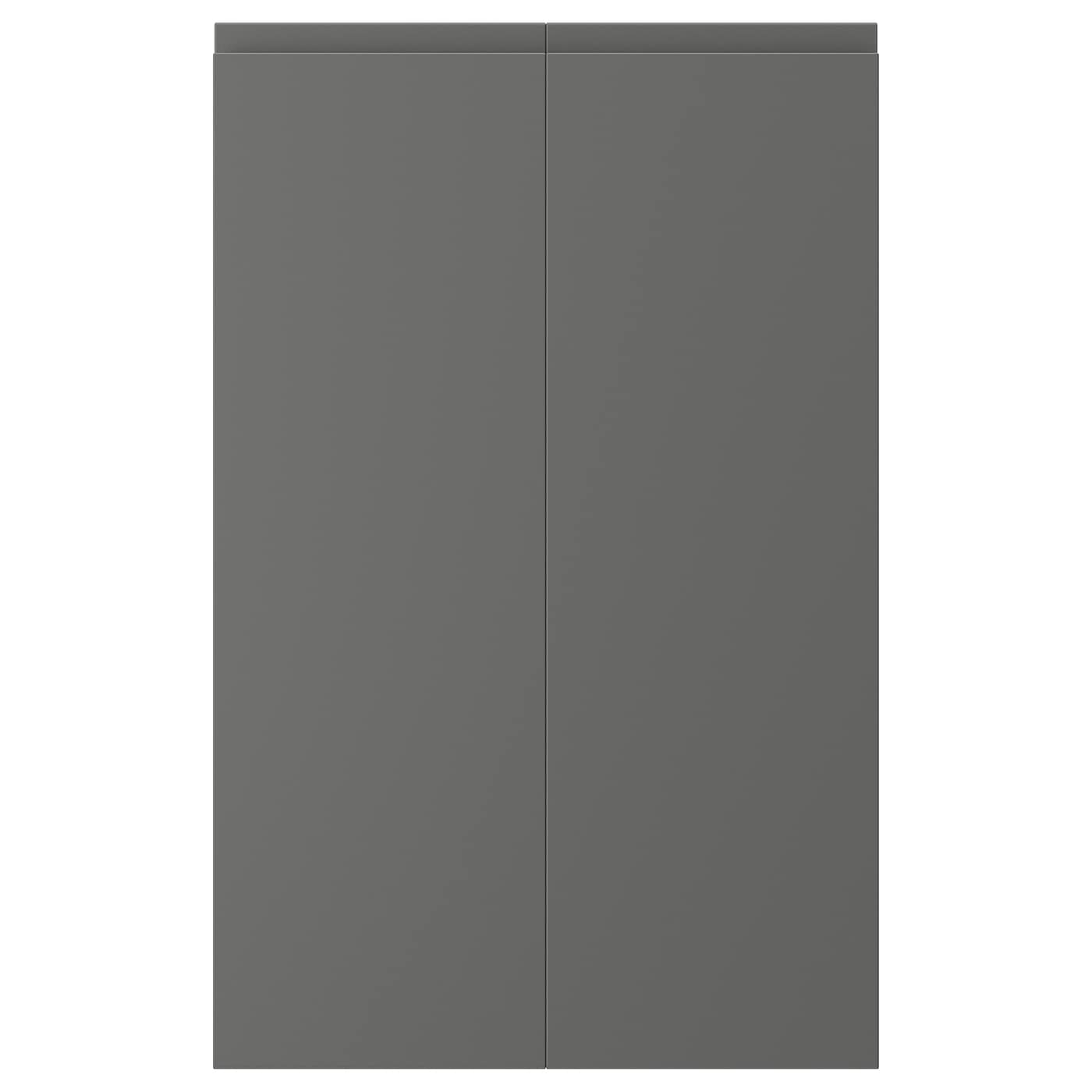 Дверца (правая), 2 шт. - IKEA VOXTORP, 80х25 см, темно-серый, ВОКСТОРП ИКЕА
