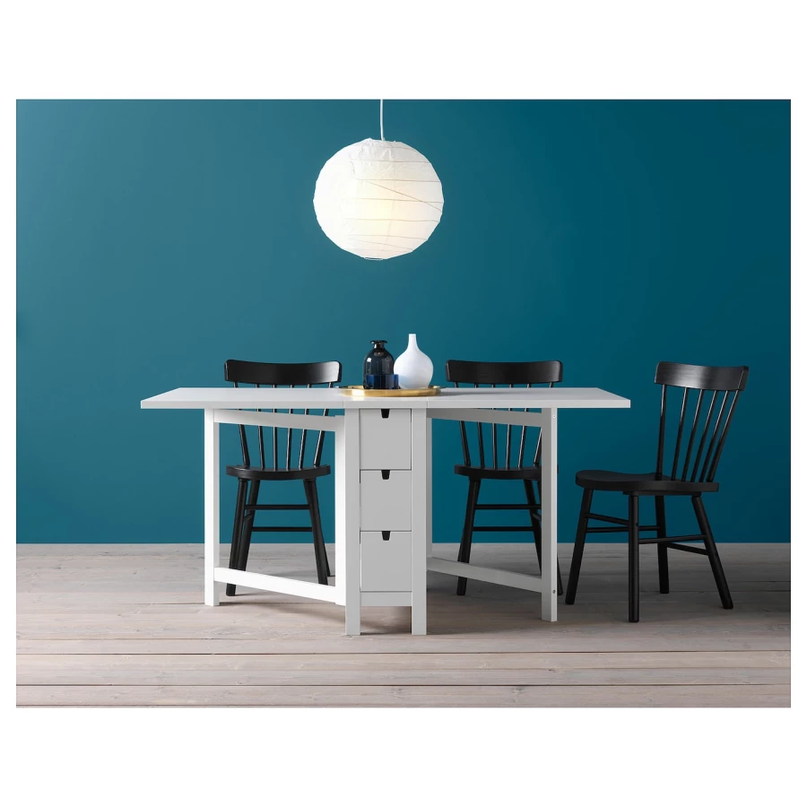 Раскладной кухонный стол - IKEA NORDEN, 152/89х80х74 см, белый, НОРДЕН ИКЕА (изображение №2)