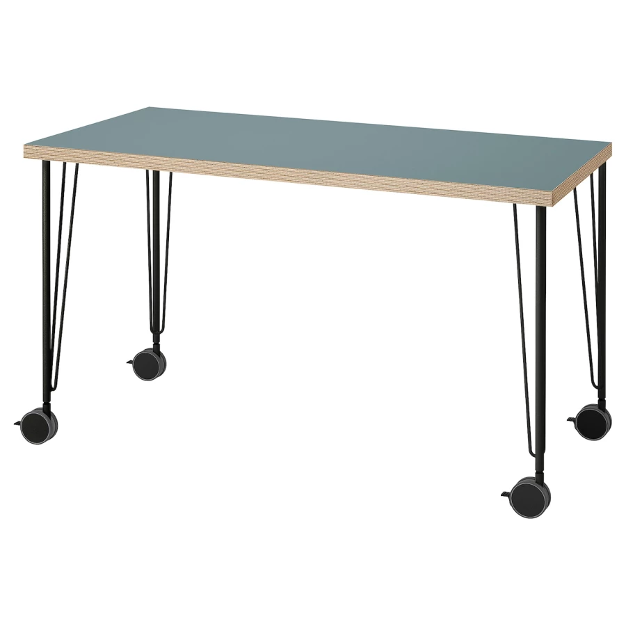 Письменный стол - IKEA LAGKAPTEN, 120х60 см, серый/черный, ЛАГКАПТЕН ИКЕА (изображение №1)