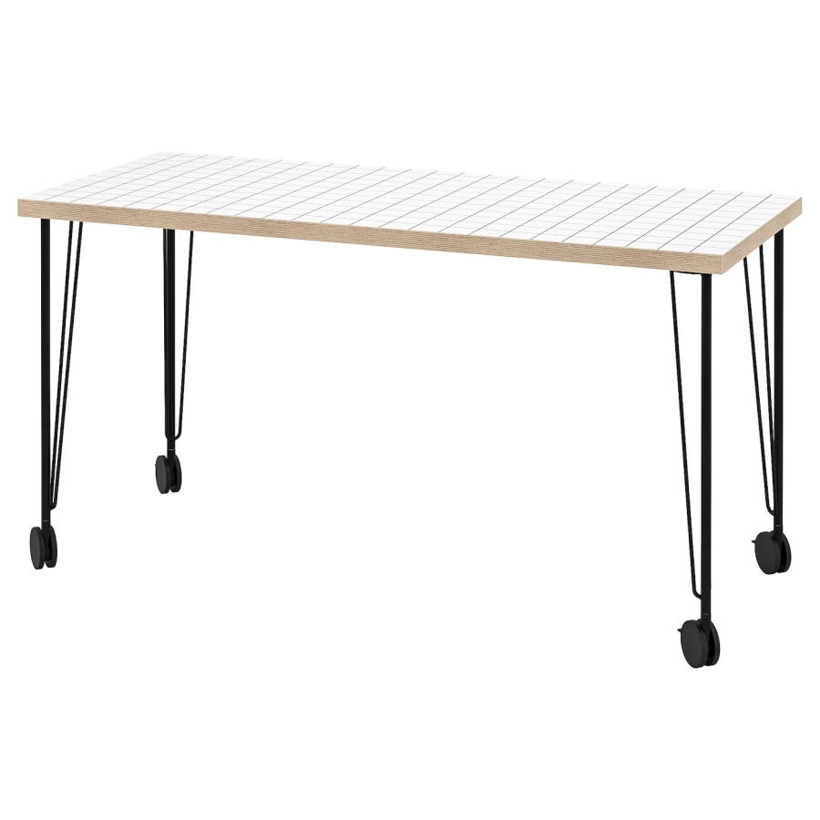 Письменный стол - IKEA LAGKAPTEN/KRILLE, 140х60 см, антрацит/белый, ЛАГКАПТЕН/КРИЛЛЕ ИКЕА (изображение №1)