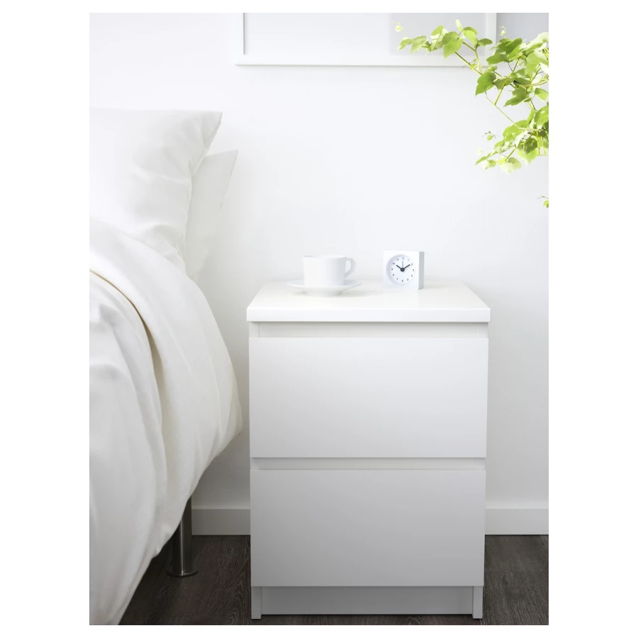 Комплект мебели для спальни- IKEA MALM/LINDBÅDEN/LINDBADEN, 140х200см, белый, МАЛЬМ/ЛИНДБАДЕН ИКЕА (изображение №5)