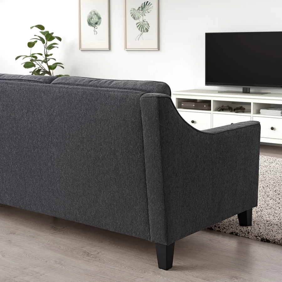 3-местный диван - IKEA FRÖSLÖV/FROSLOV/ФРЕСЛЕВ ИКЕА, 84х92х227 см, черный (изображение №5)