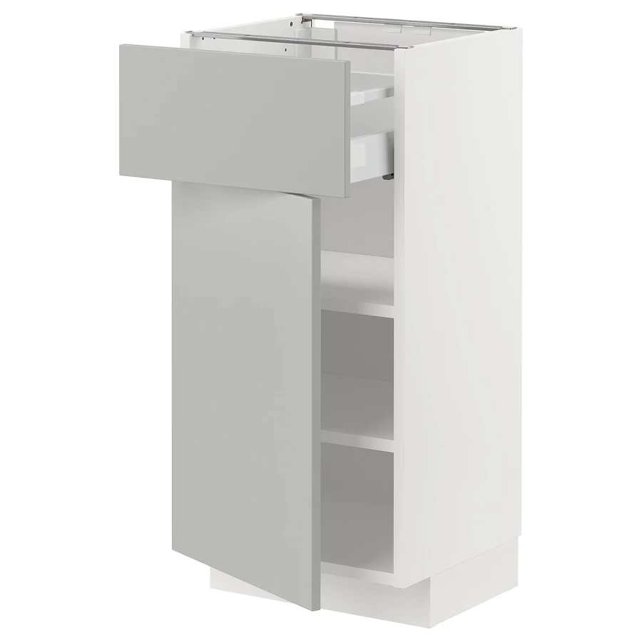 Напольный шкаф - METOD / MAXIMERA IKEA/ МЕТОД/ МАКСИМЕРА ИКЕА,  40х88 см, белый/светло-серый (изображение №1)