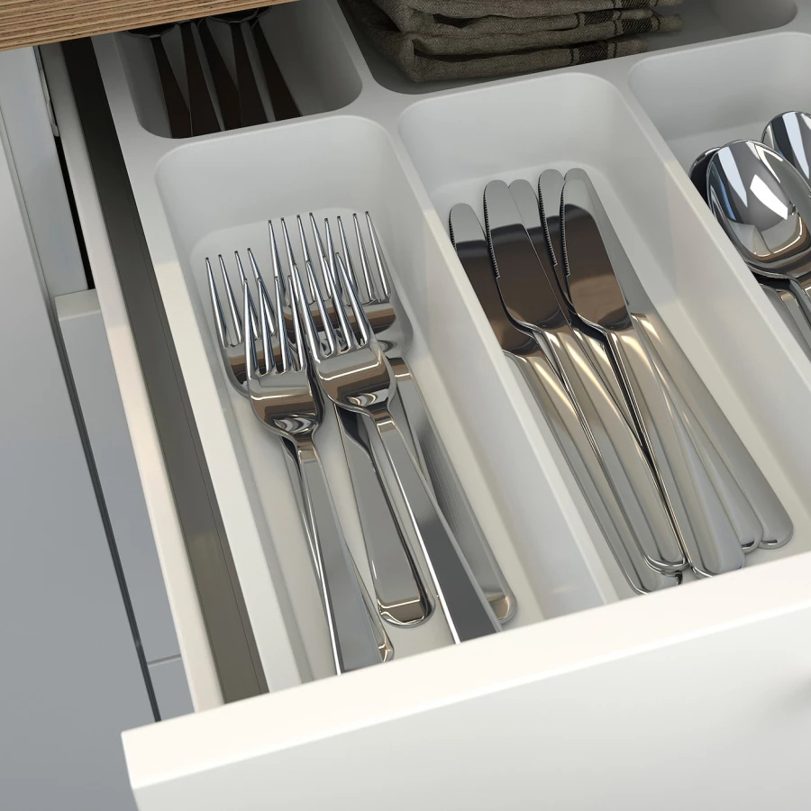 Кухонная комбинация для хранения - ENHET  IKEA/ ЭНХЕТ ИКЕА, 123х63,5х222 см, белый/черный (изображение №6)