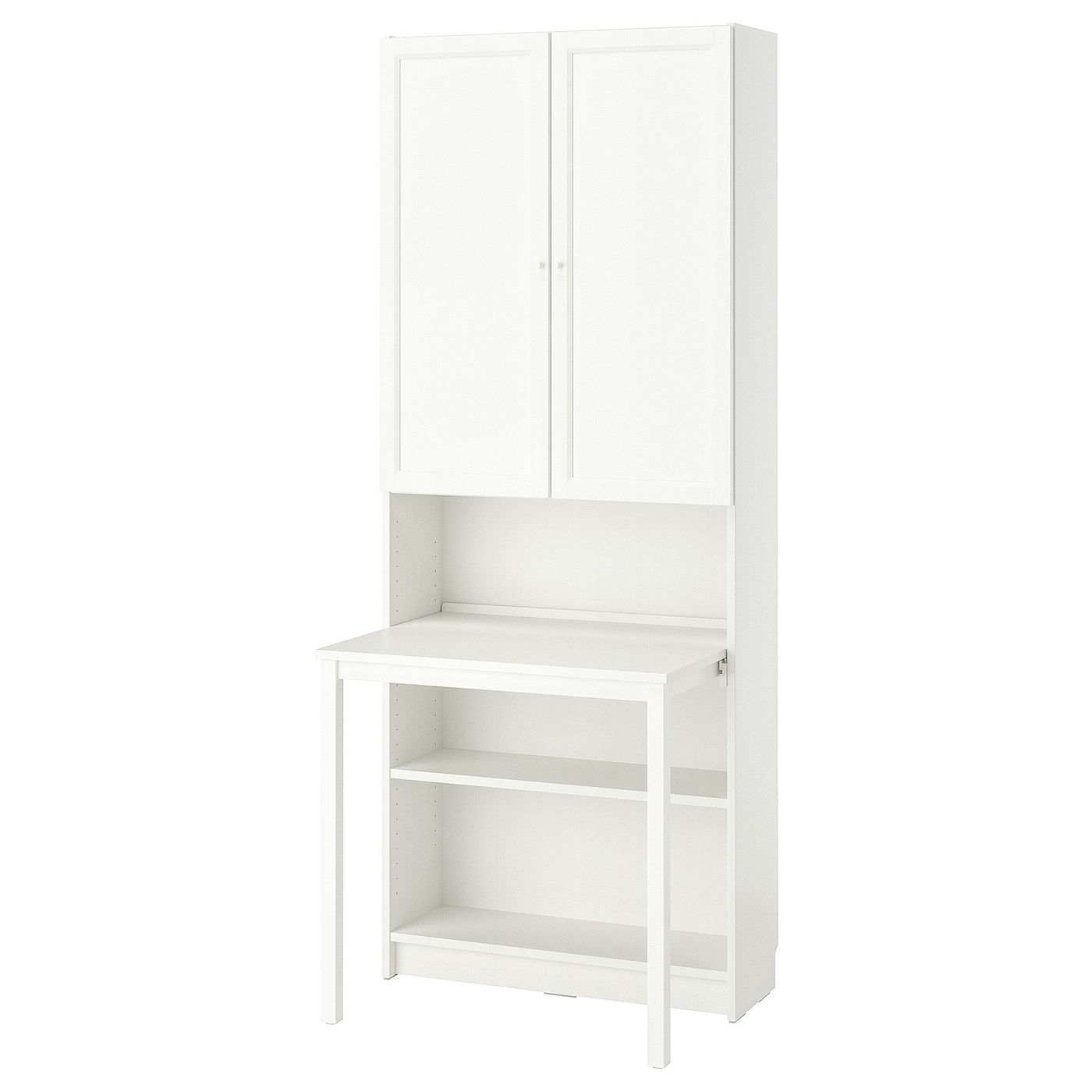 Книжный шкаф с письменным столом и ящиком - IKEA BILLY/ БИЛЛИ ИКЕА, 202х80x84 см, белый