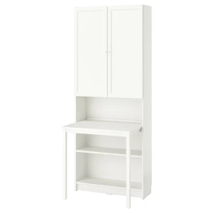Книжный шкаф с письменным столом и ящиком - IKEA BILLY/ БИЛЛИ ИКЕА, 202х80x84 см, белый