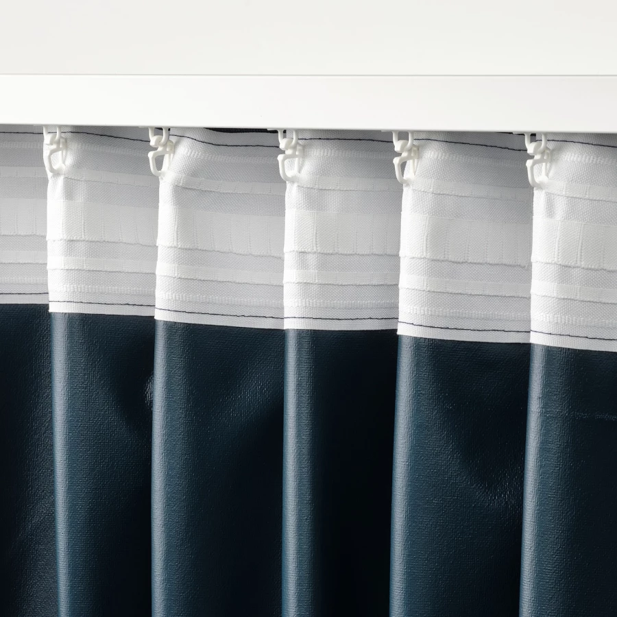 Плотная штора, 2 шт. - IKEA ROSENMANDEL, 300х135 см, темно-синий, РОЗЕНМАНДЕЛ ИКЕА (изображение №5)