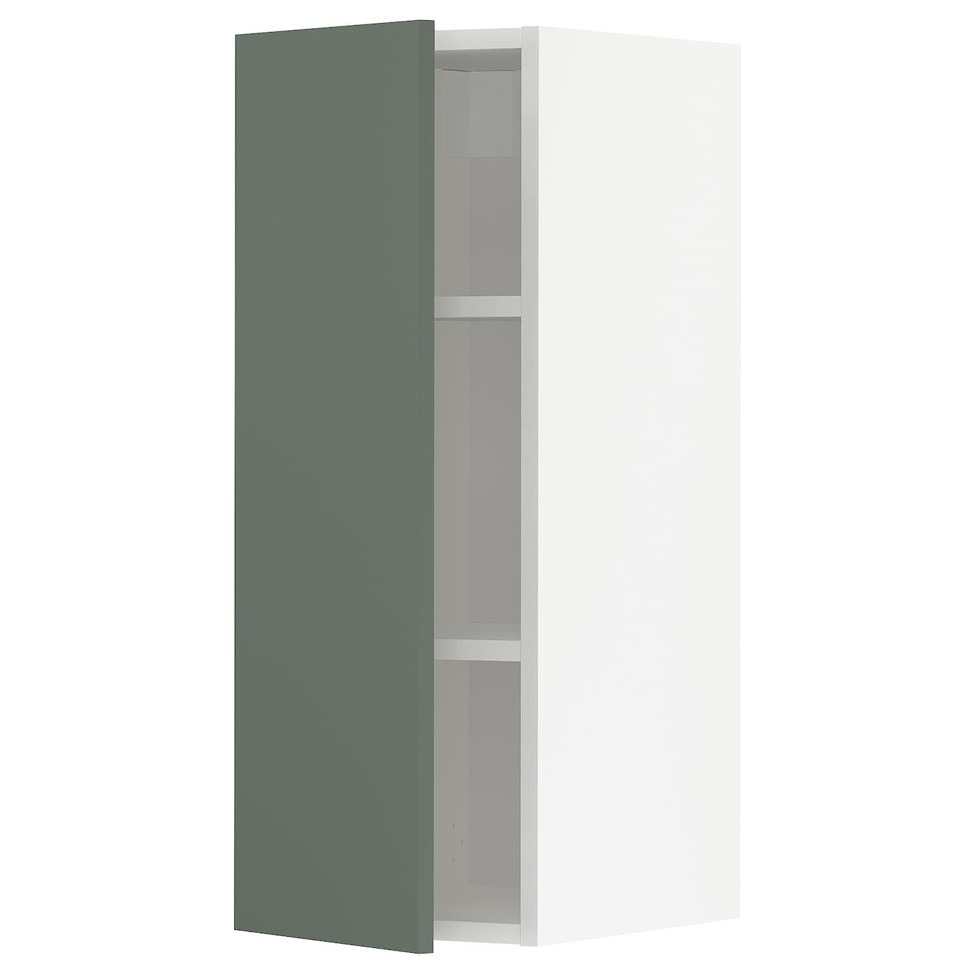 Навесной шкаф с полкой - METOD IKEA/ МЕТОД ИКЕА, 80х30 см, белый/темно-зеленый
