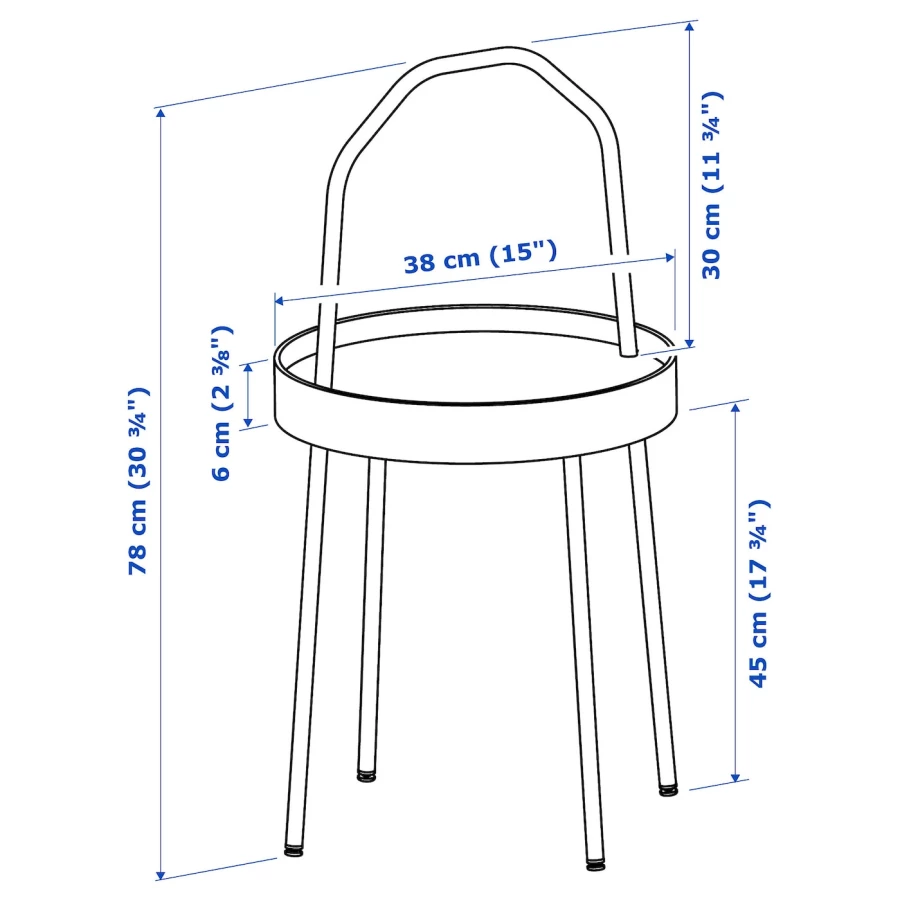 Приставной столик - IKEA BURVIK/БУРВИК ИКЕА, 45/78х38 см, бежевый (изображение №10)