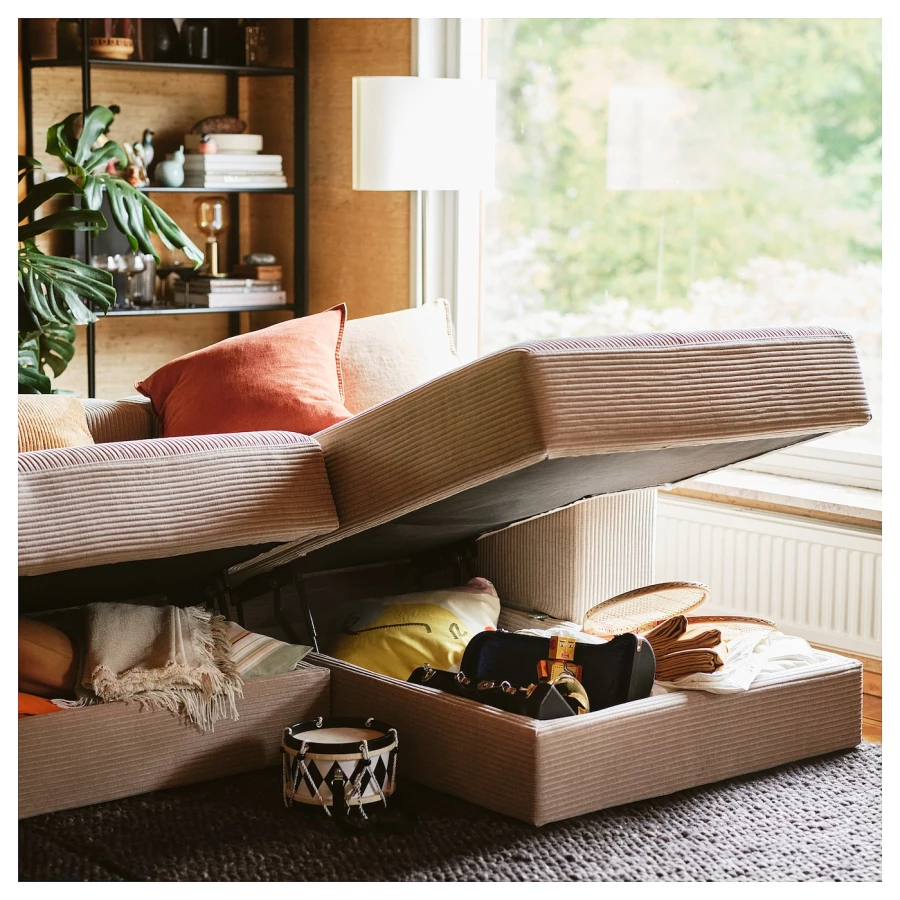 3-местный диван и шезлонг - IKEA JÄTTEBO/JATTEBO,  87x160x310см, бежевый, ЙЕТТЕБО (изображение №3)
