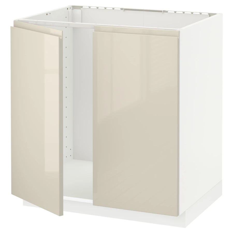 Шкаф под раковину/2 дверцы - METOD IKEA/ МЕТОД ИКЕА, 88х80  см. белый/бежевый (изображение №1)