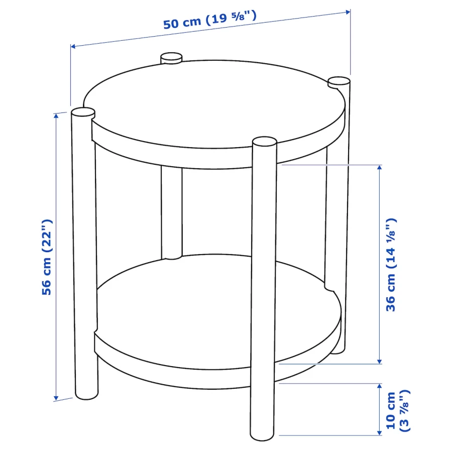 Придиванный столик - IKEA LISTERBY/ИКЕА ЛИСТЕРБИ, 50х50х56 см, темно-коричневый мореный дубовый шпон (изображение №5)