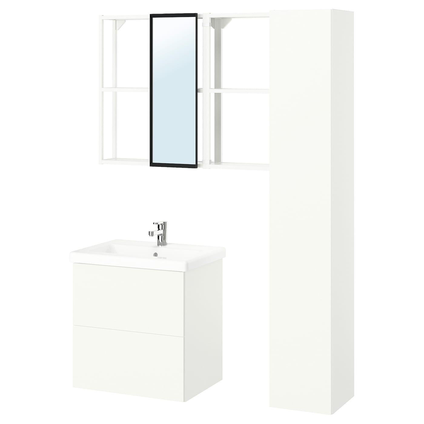 Комбинация для ванной - IKEA ENHET, 64х43х65 см, белый, ЭНХЕТ ИКЕА